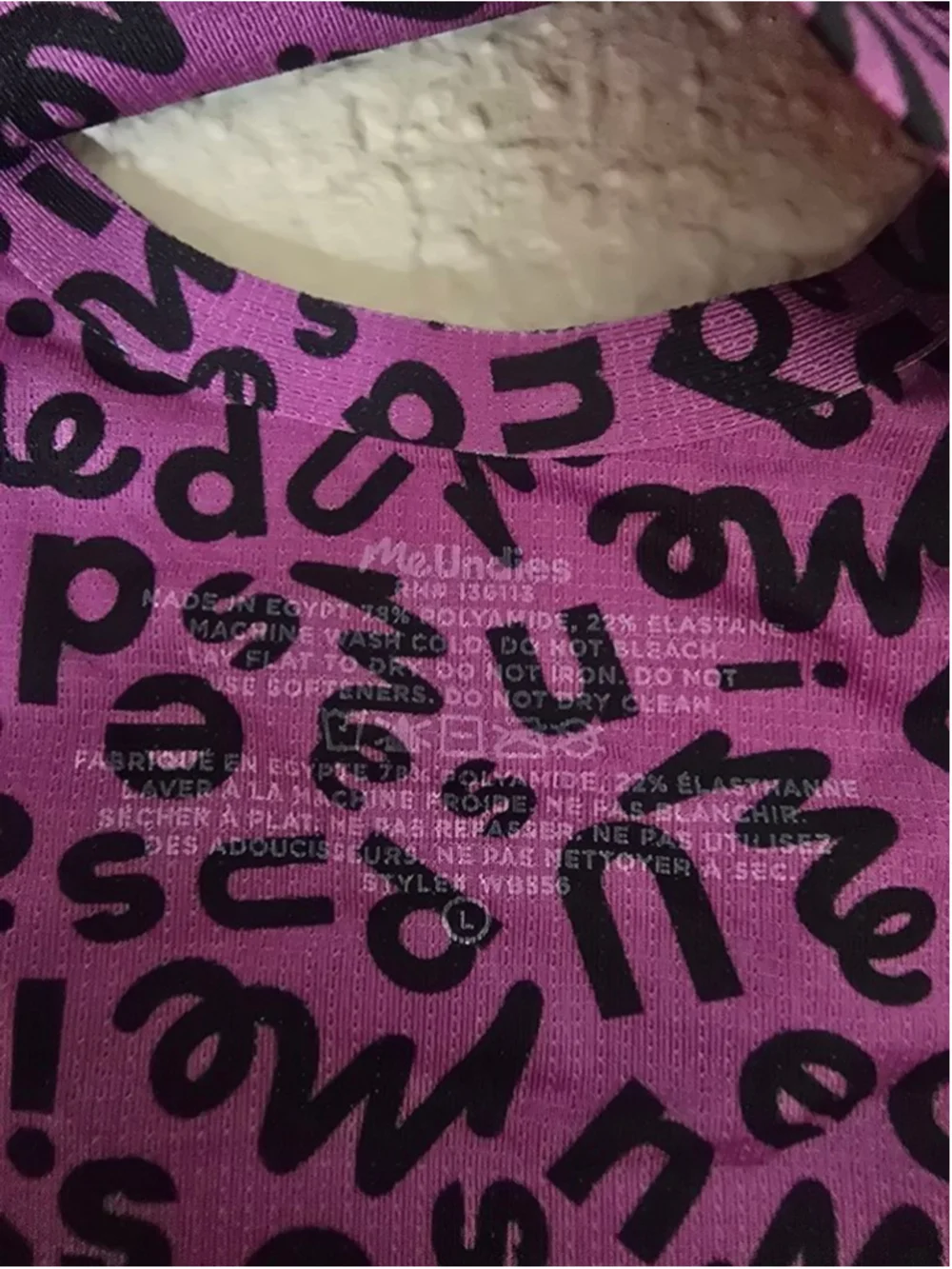 MeUndies Limited Edition Magenta Purple Black Logo Bra Panty Set L Brand New